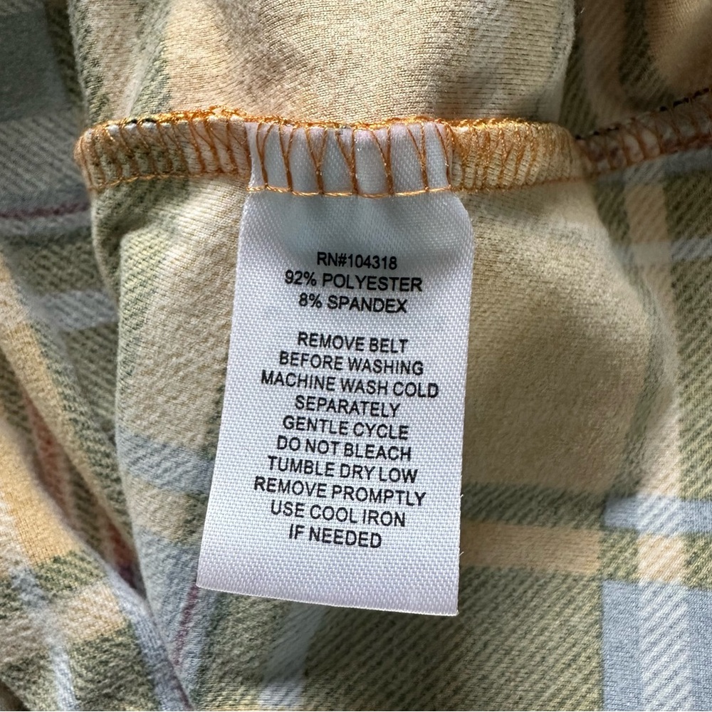 Derek Heart Plaid Button-Up Mini Dress with Belt Size Medium - Picture 6 of 6
